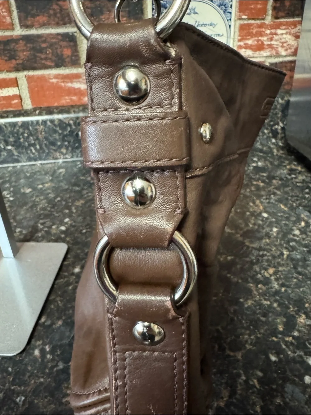 Coach Zoe Leather Hobo Bag Brown Y2K Shoulder Purse Style 14707